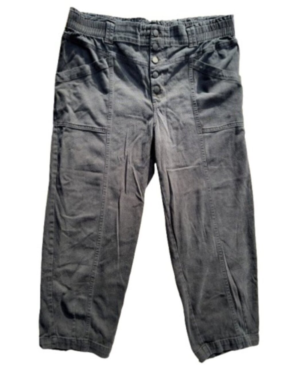 Black baggy pants with buttons - Picture 2 of 3